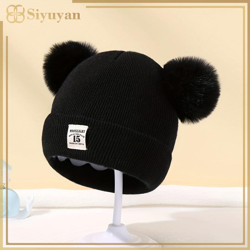 Siyuyan Thu Đông Cho Bé Mũ Dệt Kim Ấm Áp Với Pom Trẻ Em Đan Mũ Beanie Màu Trơn Mũ Trẻ Em Mũ Bé Cho Bé Trai Bé Gái VN