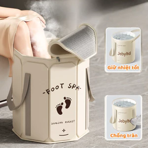 Túi Ngâm Chân Giữ Nhiệt Gấp Gọn Cỡ Lớn 20L DINO Giúp Thư Giãn, Bồn Ngâm Chân Di Động Có Nắp Đậy