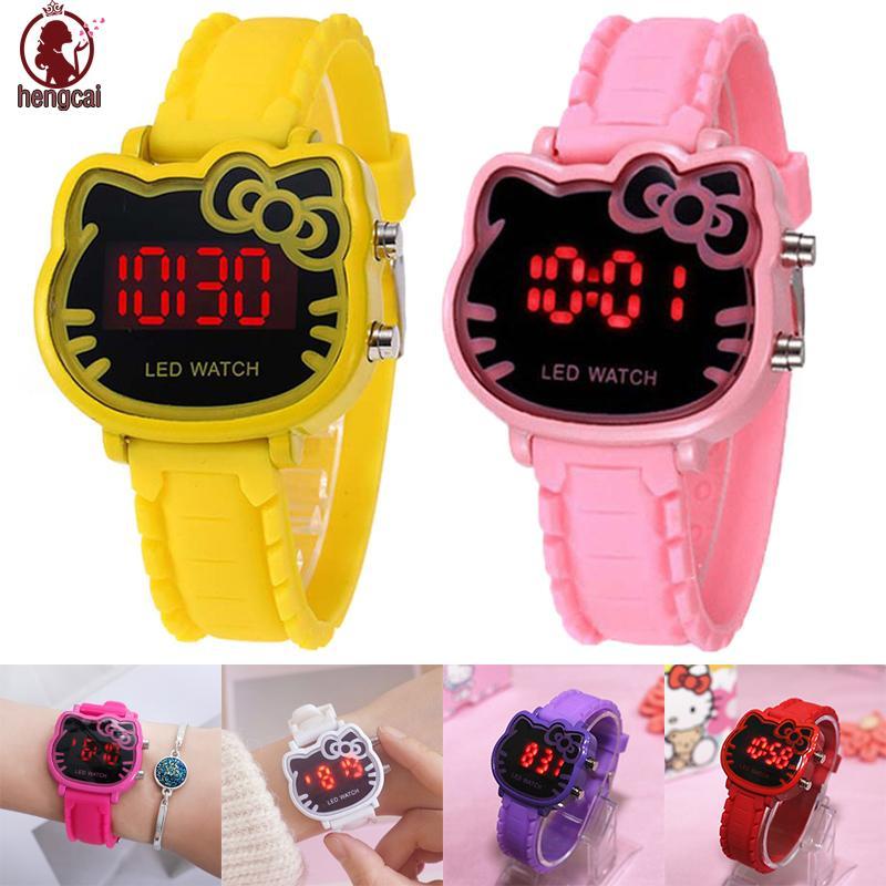 Đồng hồ kỹ thuật số LED đa chức năng Đồng hồ thạch anh hoạt hình Anime dễ thương cho con gái Son Girls Trẻ em Quà tặng