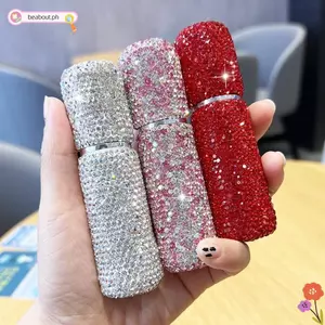 Chai nước hoa BEABOUT, Chai có thể nạp lại di động 10ml, Hộp đựng đồ rỗng bằng kính đính đá đầy đủ Dụng cụ trang điểm
