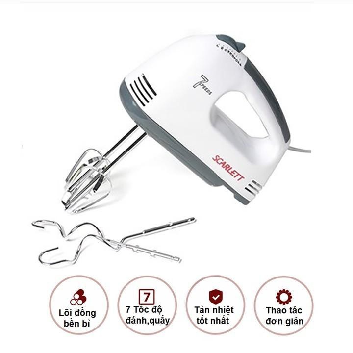 Máy Đánh Trứng - Máy Đánh Kem - Máy Trộn Bột - Mini, Cầm Tay, Siêu Khỏe 260W, Tạo Bọt, Trộn Nhanh