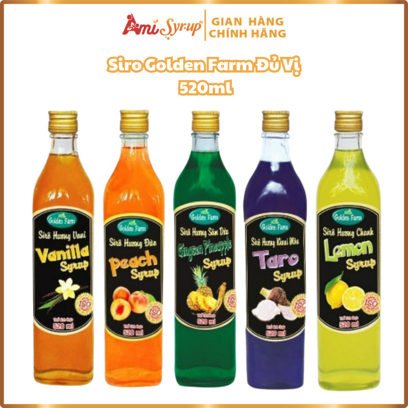 Siro Golden Farm 520ml, Siryp Hương Vị Đậm Đà cho các món đồ uống