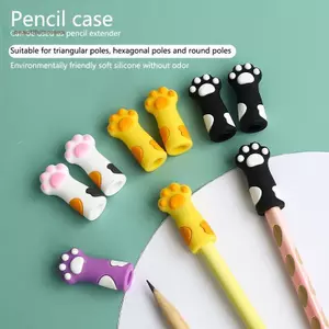 BeautifulHomeA 3 Cái Đáng Yêu Paw Bút Dễ Thương Topper Có Nút Chặn Kim Điểm Silicon Bảo Vệ Bút Chì Mở Rộng Đồ Dùng Học Tập VN
