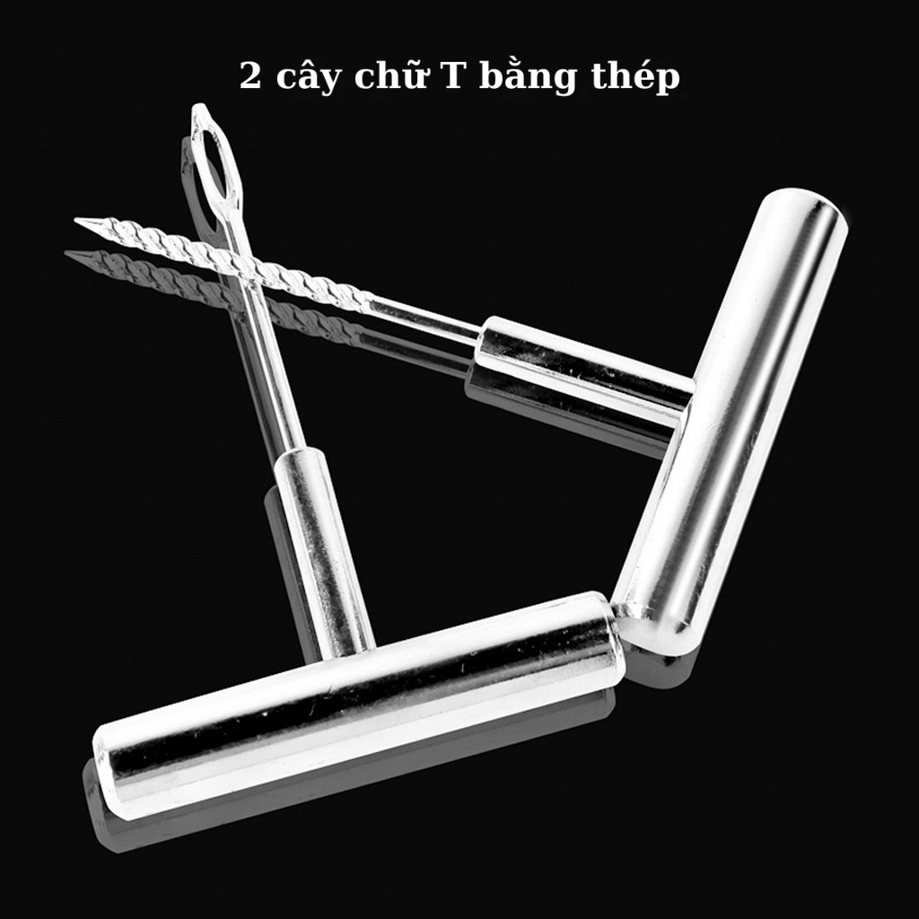 Bộ dây vá lốp chuyên nghiệp, phù hợp lốp xe con và SUV，bộ vá lốp ô tô khẩn cấp，bộ vá nấm lốp không ruột