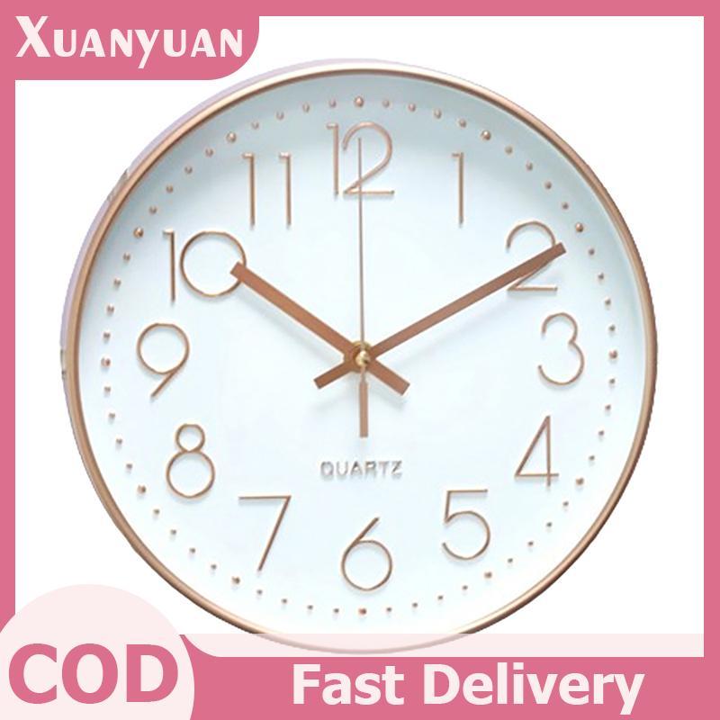 XUAN Đồng hồ treo tường đơn giản và tối giản hiện đại Đồng hồ treo tường chống rung im lặng cho phòng học Phòng ngủ Phòng khách Phòng tắm VN