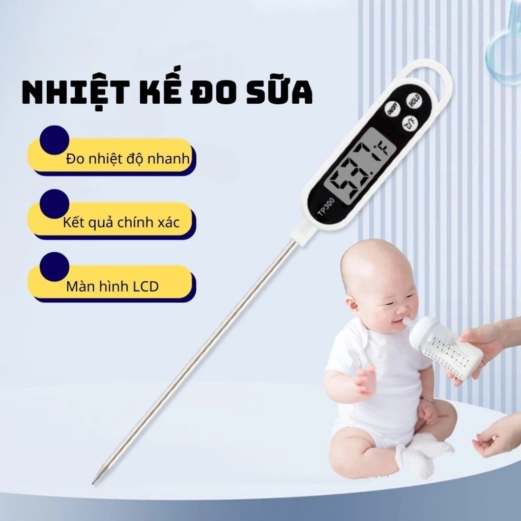 【24H】Nhiệt kế đa năng KAW TP300 cho phòng bếp đo nhiệt độ thực phẩm và nước pha sữa nhanh chóng với sai số tối thiểu