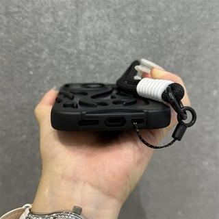 Ốp Điện Thoại Ngọn Lửa 3D Tản Nhiệt Rỗng Cho iPhone 17 Pro Max 15 14 13 12 11 16 Pro Max Plus Thời Trang Có Dây Đeo Cổ Tay