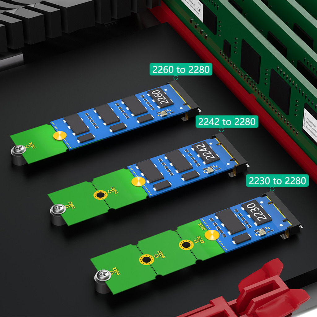 Thẻ chuyển đổi mở rộng JMT M.2 cho 2230 Đến 2242 2260 2280 Cho 2242 Đến 2280 Cho 2260 Đến 2280 Cho M.2 NVME NGFF U.2 M3 SSD
