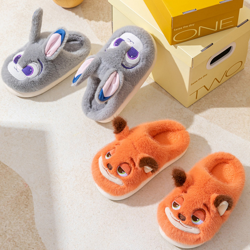 SY3 Zootopia Judy Hopps Dép Cotton Nick Wilde Nhà Chống Trơn Trượt Ấm Cặp Đôi Dép YS3