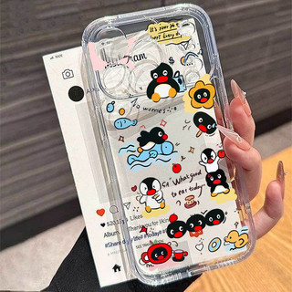 Ốp Lưng Cho Iphone 17 16 Pro Max 17 Air 17Pro 16E Ốp Điện Thoại Động Vật Dễ Thương Pingu Chim Cánh Cụt Họa Tiết Trong Suốt Hợp Thời Trang Chống Sốc Hoạt Hình Silicon Mềm Trong Suốt