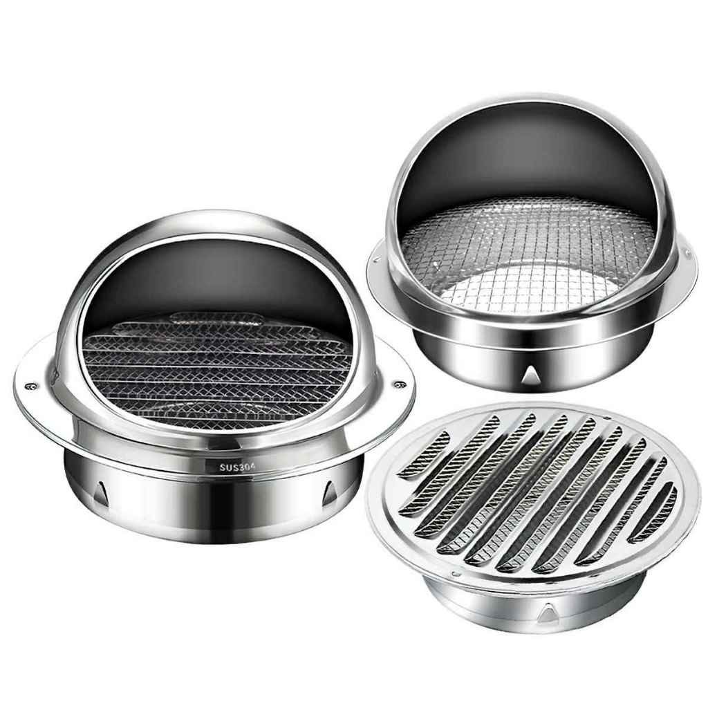 Phụ kiện hút mùi thông gió đường ống: Miệng gió ngoài trời inox 304 D100 D150