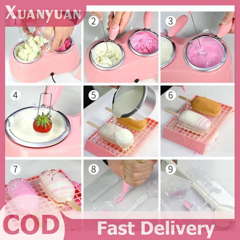 XUAN Điện Sôcôla Nóng Chảy Nồi Sô Cô La Fondaue Ấm Máy Cho Sữa Sô Cô La Đơn / Đôi Nồi Sô Cô La Melter EU Cắm 1.8M Dây 25W Công Suất Thấp DIY Bộ