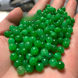 ((20 cái) Hạt xanh ngọc 6mm kim loại, tròn, dùng làm phụ kiện vòng tay tự tạo)