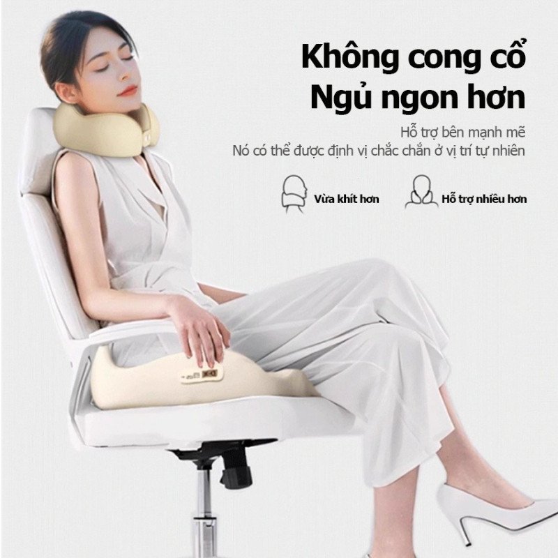 Gối chữ U kê cổ, chống mỏi cổ, ruột cao su non, siêu đàn hồi, cho dân văn phòng đi du lịch ô tô máy bay