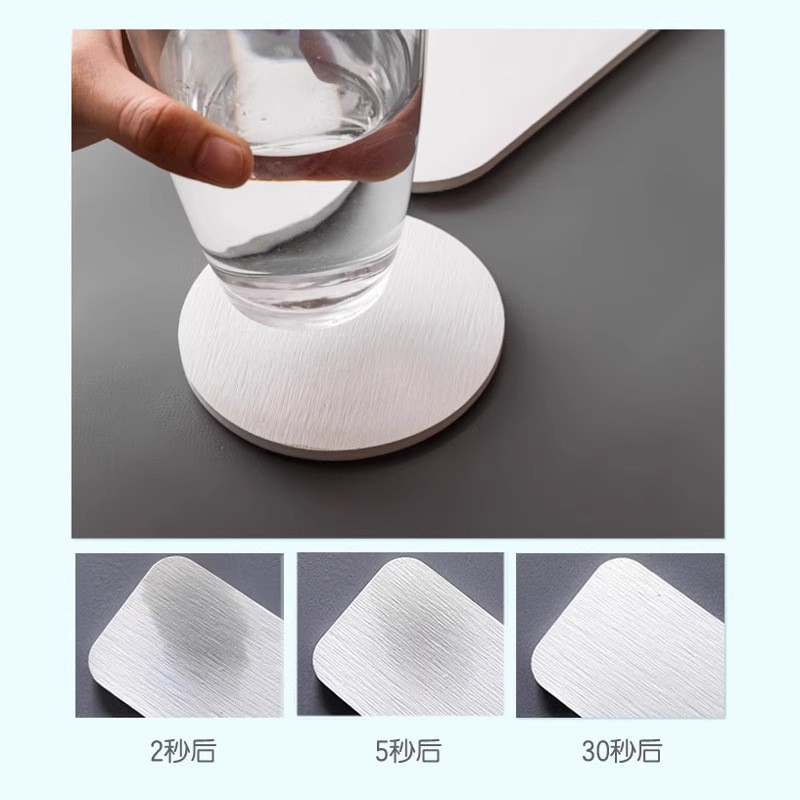 Lót Ly Vuông Phong Cách Bắc Âu | Đế Cốc Diatomite Cứng Hút Nước & Cách Nhiệt | Trang Trí Bàn Uống Cà Phê & Văn Phòng