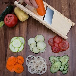 {YAN} Dụng cụ cắt rau bằng gỗ đa chức năng có lưỡi thép Máy thái lát khoai tây Dụng cụ gọt vỏ phô mai cà rốt Dụng cụ phụ kiện nhà bếp {ya}
