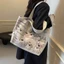 Túi đeo vai OLVIDO, Túi Tote vải Canvas dung tích lớn họa tiết chó hoạt hình, Túi xách nữ phong cách Hàn Quốc đa năng thông thường dành cho nữ