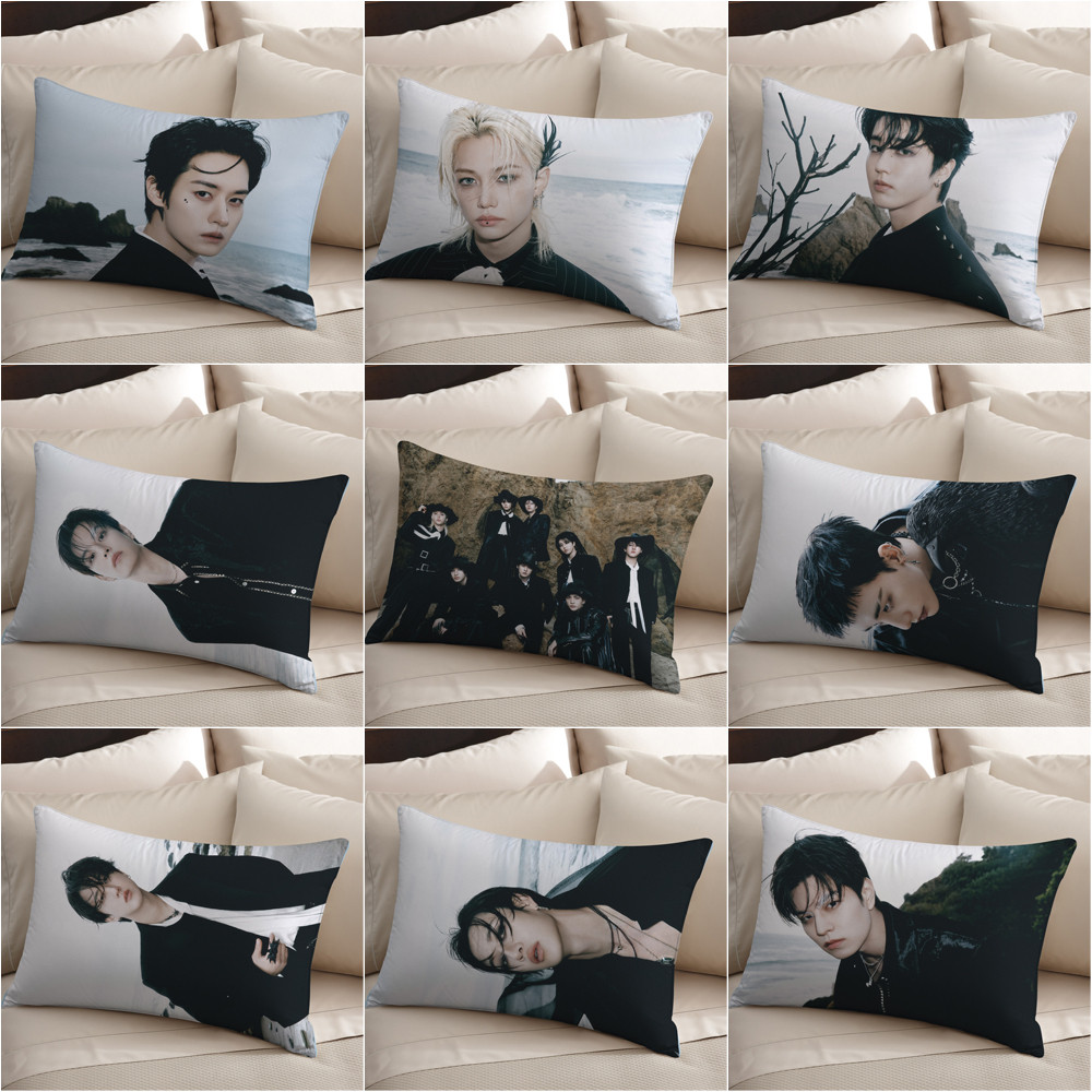 Stray Kids DO IT Vỏ gối Polyester hình chữ nhật một mặt, có thể giặt được, Thích hợp để trang trí phòng khách giường Sofa (Không bao gồm lõi)