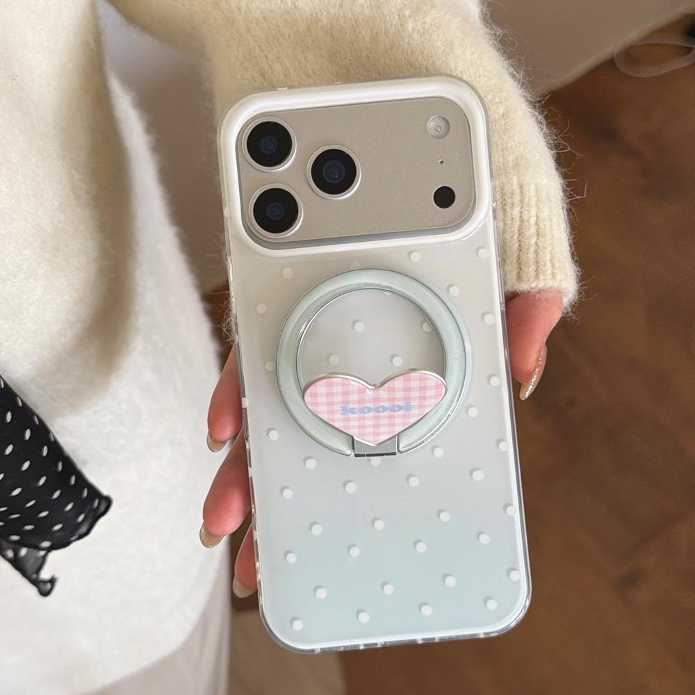 Ốp Lưng Cứng Tương Thích Với iPhone 13 14 14Pro 14ProMax 15 15Pro 15ProMax 16 16Pro 16ProMax 17 17Pro 17ProMax 17Air Gradient Blue Wave Point Pattern Magnet Case