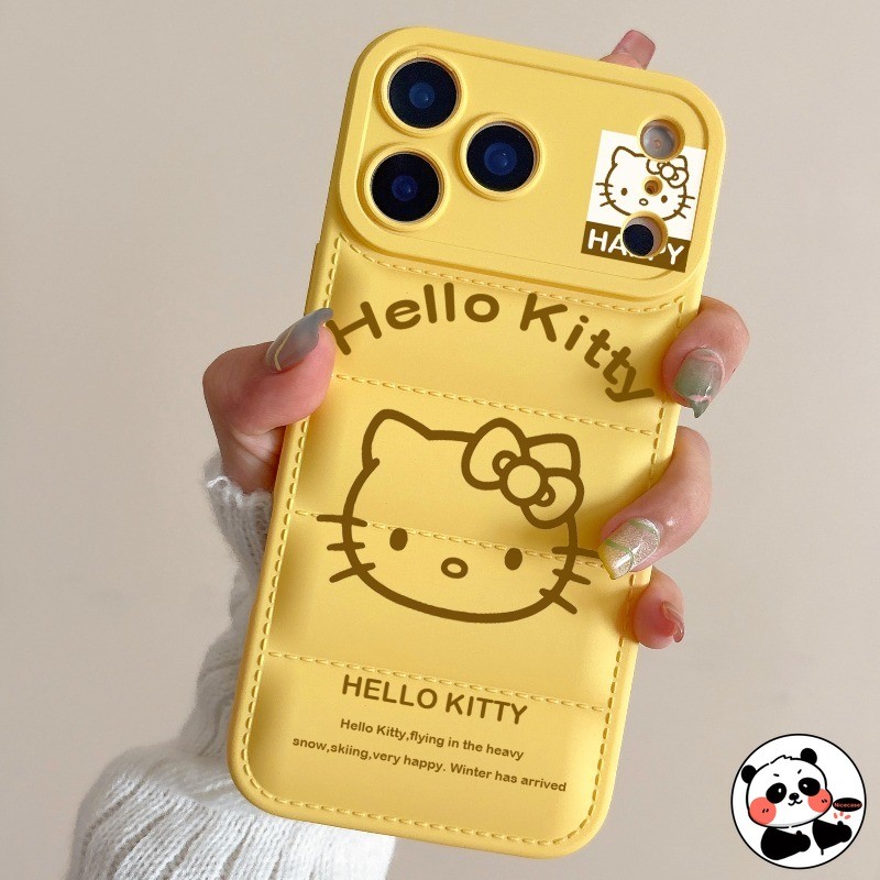 Vỏ áo khoác Kitty Cat Down dễ thương cho Samsung Galaxy S25 S24 S23 S9 Plus Ultra FE S25 + S24 + S23 + S9 + Vỏ điện thoại mềm chống sốc màu kẹo đơn giản