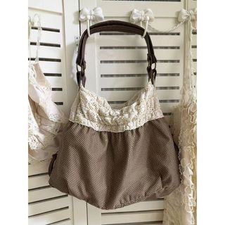 Túi Tote chấm bi ren cổ điển