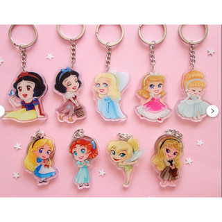 Móc khoá Keychains Disney Princesses Acrylic Charms Cute Gifts Heroines Ariel Rapunzel Belle Cinderella Snow White Anna