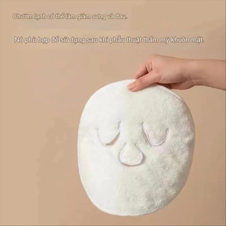 Khăn mặt nạ chườm nóng,  xông hơi thoáng lỗ chân lông, thư giãn mặt