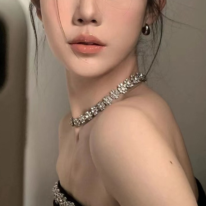 Vòng cổ nữ xương đòn cao cấp Super Flash Full Diamond