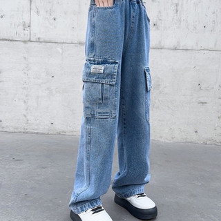 QuầN Cargo Denim Cho Bé GáI ThiếT Kế NhiềU TúI Phong CáCh HàN QuốC Phù QuầN Cho Bé GáI
