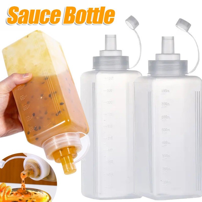 800 / 1000ML Nhà Bếp Cấp Thực Phẩm Bóp Nước Sốt / Nhựa Chống Rò Rỉ Chai Gia Vị