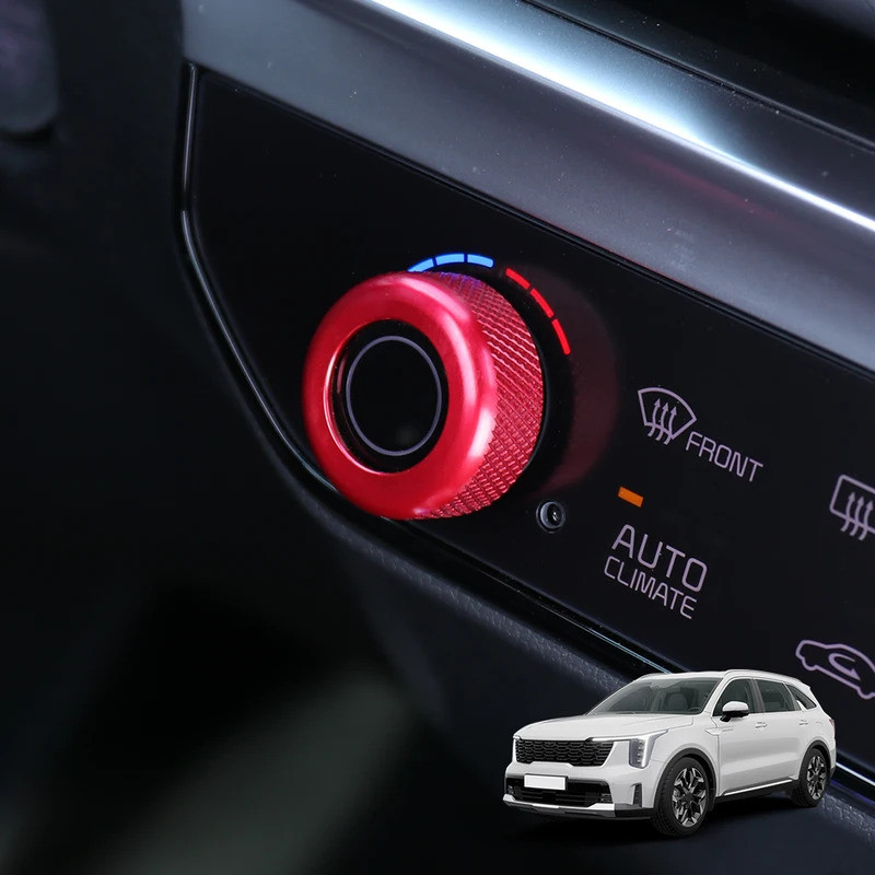 Dành Cho Xe Kia EV6 2021 2022 2023 2024 Phụ Kiện 2 Chiếc Nhôm Ô Tô AC Điều Hòa Không Khí Núm Bao Vòng Điều Chỉnh Viền Miếng Dán