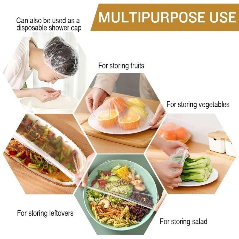 100 / 200 / 300 Chiếc Nhà Bếp Dùng Một Lần Co Giãn Thực Phẩm Bám Phim Bao / Tủ Lạnh Giữ Tươi Túi Phim Căng