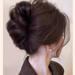 [Lô hàng Thái Lan] Bộ tóc giả nữ Hoa Buns Ball Head Tóc giả Kẹp tóc cuộn kiểu dáng dễ mặc