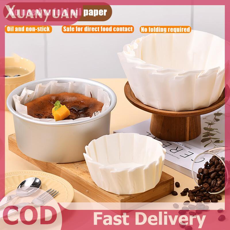 XUAN 50 Chiếc 4 6 8inch Gấp Cupcake Lót Nướng Bánh Cho Tiệc Cưới Muffin Khuôn Bánh Giấy Cốc Dầu Bánh Bọc VN