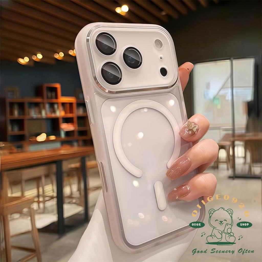 【 Ốp lưng iPhone17 】 Vỏ điện thoại từ tính dạng lỏng chống rơi màu cam iphone17 Pro Max16 15 14 13 12 cho vỏ iPhone Vỏ mềm silicon TPU chống sốc