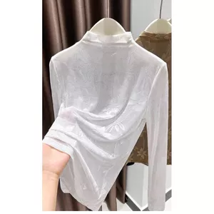 Milyfashion Áo Blouse Phong Cách Ballet, Ren Hơi Trong Suốt, Đáy Ôm - Thích Hợp Mùa Thu