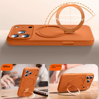Giá đỡ xoay 360 mới Vỏ điện thoại silicon lỏng cho IPhone 17 Pro Max 13 Pro Max 14 15 16 Pro Max Vỏ cứng viền mềm Giá đỡ Vỏ chống sốc