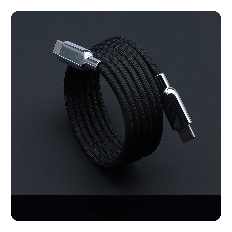 Dây cáp sạc nhanh 240W nam châm - Tự động cuộn tròn - Hỗ trợ Carplay - Dây bện dù chắc chắn