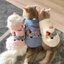 Hàn Quốc Xmas Quần Áo Thú Cưng Mùa Đông Ấm Áp Áo Vest Lông Cừu Có Dây Xích Thêu Dễ Thương Dachshund Chó Mèo Cotton Trang Phục