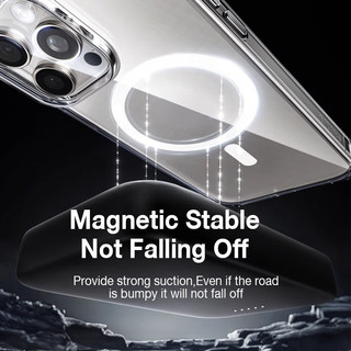 [Siêu Mỏng] Sanptoch Cho Ốp Điện Thoại Trong Suốt Pha Lê Từ Tính Cho iPhone 17 16 15 14 13 12 Pro Max Vỏ PC Trong Suốt Không Vàng Cho iPhone 16 15 Plus