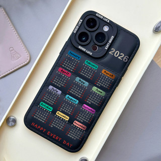 Ốp điện thoại lịch 2026 cho iPhone 17 / 17Air / 16E / 15 Plus / 14 / 13 / 12 / 11 / Pro Max. Chống sốc rơi. Hộp đựng túi khí kiểu áo khoác silicon lỏng che phủ toàn diện