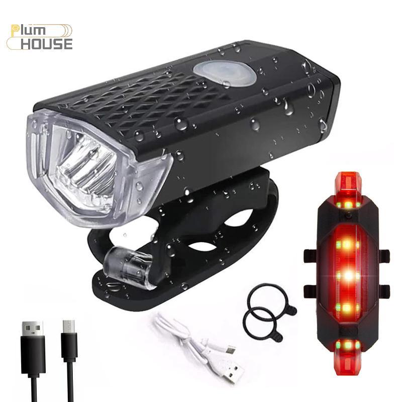 PlumHOUSE Đèn xe đạp LED sạc USB, đèn pha trước cho xe đường bộ, phụ kiện đi xe đạp VN