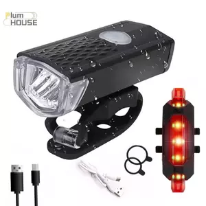 PlumHOUSE Đèn xe đạp LED sạc USB, đèn pha trước cho xe đường bộ, phụ kiện đi xe đạp VN
