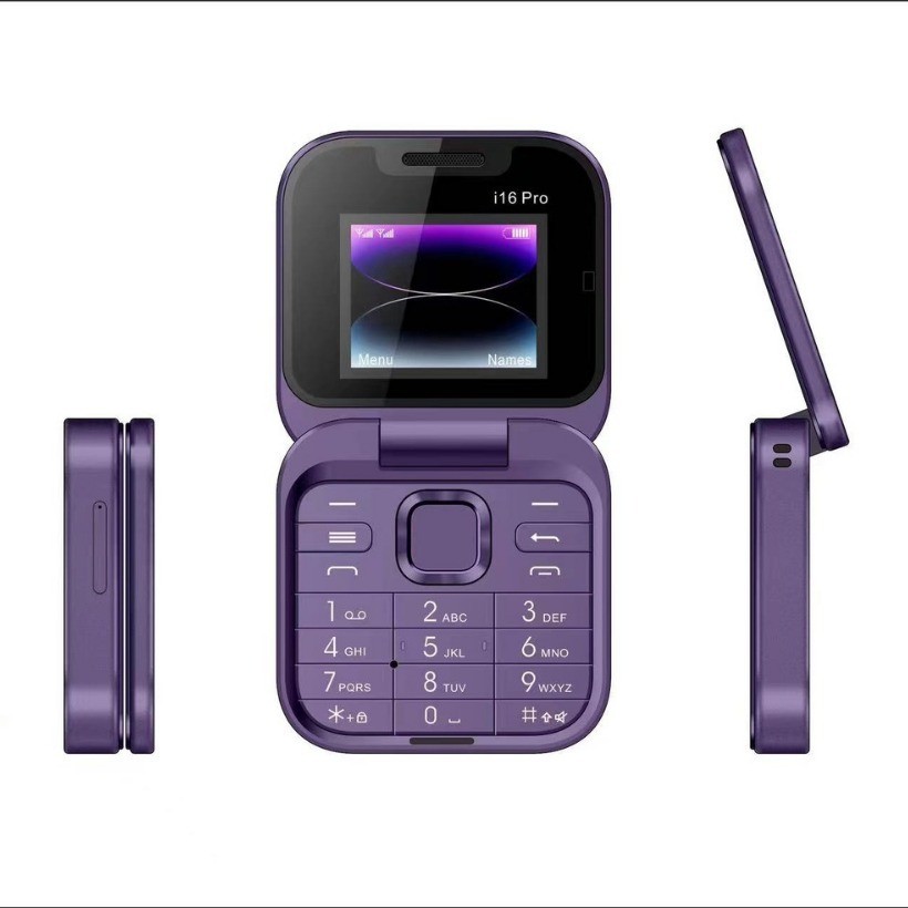 Điện thoại lật mini xuyên biên giới i16 pro Điện thoại lật Thẻ kép 2G Nút Mini Ngoại thương Điện thoại di động Bán buôn