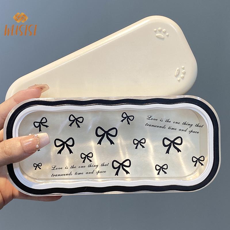 Hộp Đựng Kính Nơ Trong Suốt Thời Trang, Dễ Thương Cho Nữ - Phù Hợp Du Lịch