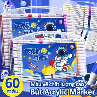 Bộ Bút Màu Acrylic Marker cao cấp với ngòi bền đẹp, màu vẽ lên tươi sáng và rõ nét, dễ dàng sử dụng cho cả trẻ em