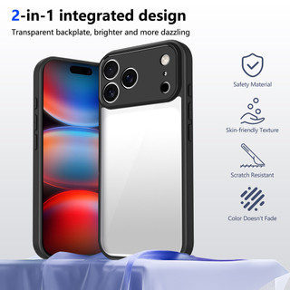 Dành cho iphone 17 Pro Max Ốp điện thoại cứng trong suốt Khung silicon mềm chống rơi mỏng