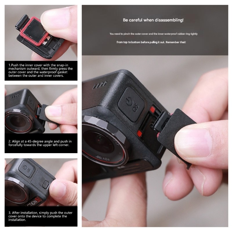MOON Cổng sạc chống nước Vỏ bên cho Camera hành động Action 5 có độ chính xác vừa vặn và lắp đặt dễ dàng
