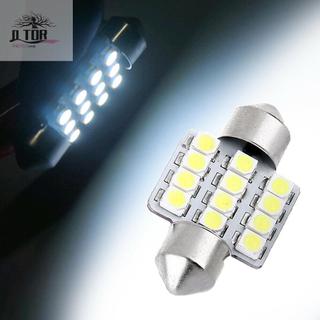 Biển Số Đèn LED Xenon Trắng 12-SMD Bóng Đèn Mái Vòm Xe Festoon 2 Chiếc