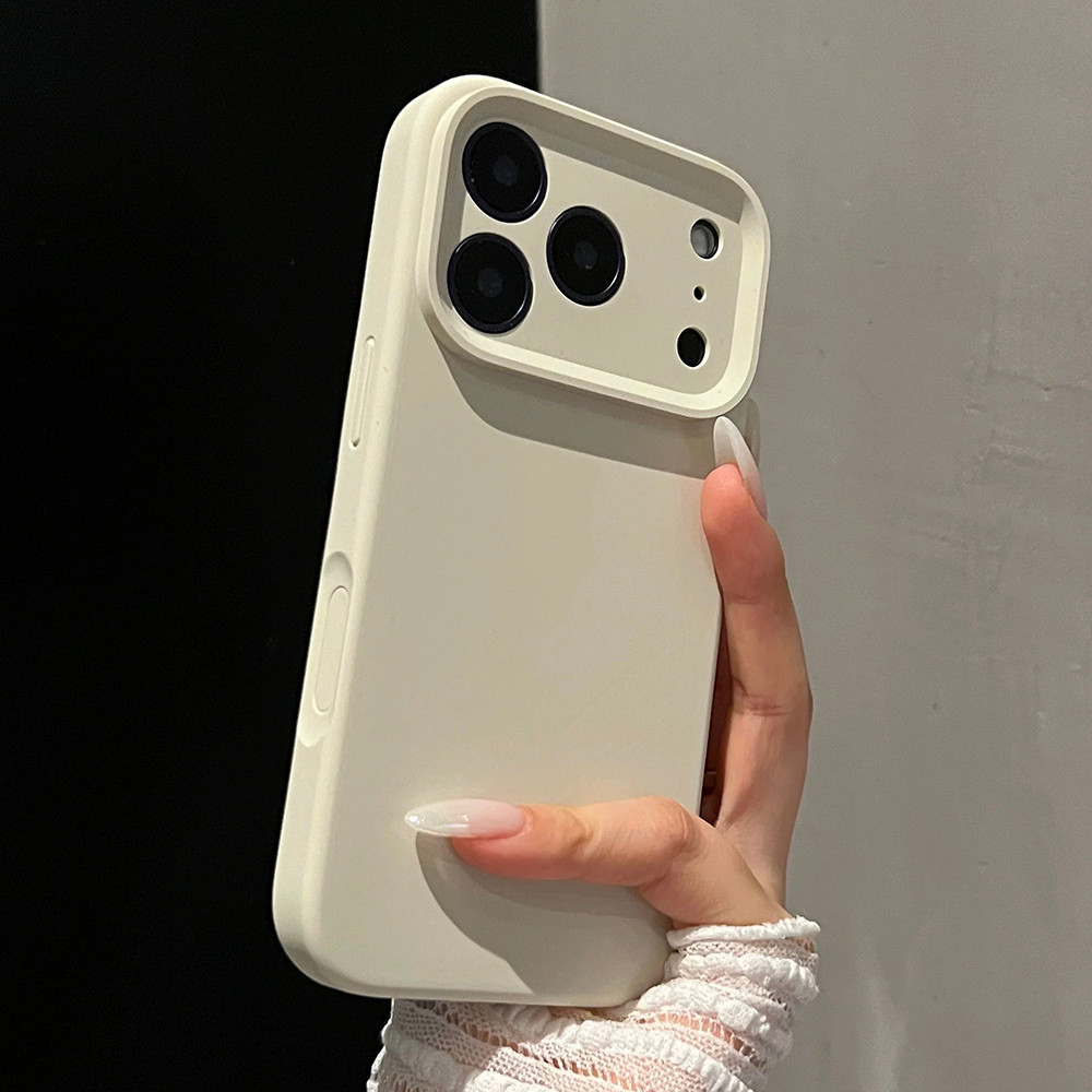 Ốp Điện Thoại Silicon Lỏng Màu Trắng Cổ Carbon Đen Cho iPhone 17 Pro Max 17 Air 16 Plus 15 14 13 12 11 Vỏ Bảo Vệ Chống Sốc